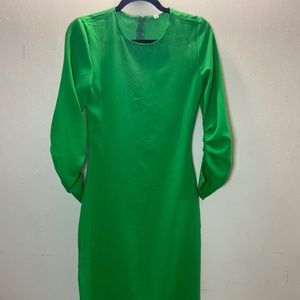Green Midi Length. Sheath Dress